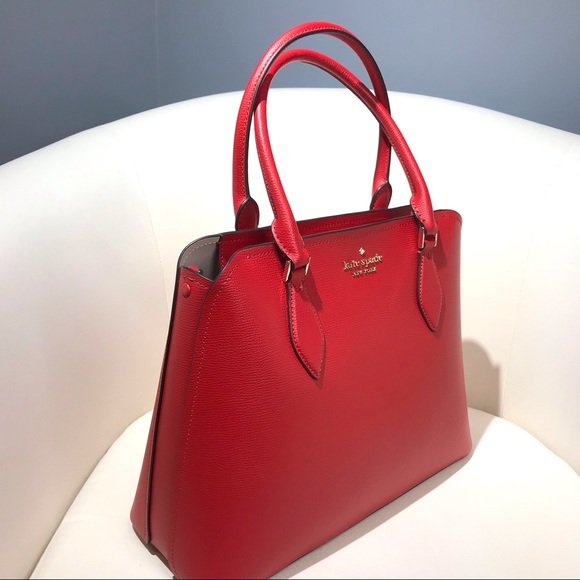 Kate Spade red leather tote bag - Picture 2 of 7